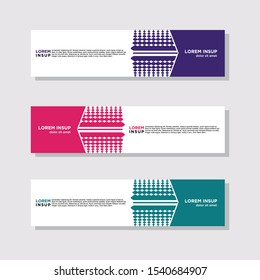 abstract modern collection of web banner template. Abstract geometric web design banner template isolated on dark grey background