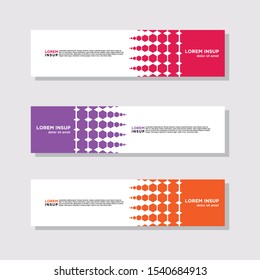 abstract modern collection of web banner template. Abstract geometric web design banner template isolated on dark grey background