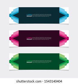 Abstract modern collection of web banner template. Abstract geometric web design banner template isolated on dark grey background