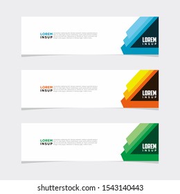 Abstract modern collection of web banner template. Abstract geometric web design banner template isolated on dark grey background