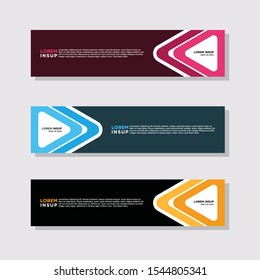 abstract modern collection of web banner template. Abstract geometric web design banner template isolated on dark grey background