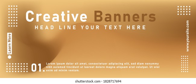 Resumen de colección moderna de plantillas de banner web. Plantilla de banner de diseño web abstracta aislada en fondo de chocolate EPS 10 con combinación de colores abstractos
