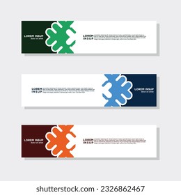 colección abstracta moderna de plantillas de banner web. Resumen de la plantilla de banner de diseño web geométrico aislado en fondo gris oscuro