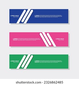 colección abstracta moderna de plantillas de banner web. Resumen de la plantilla de banner de diseño web geométrico aislado en fondo gris oscuro