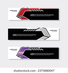 abstract modern collection of web banner template. Abstract geometric web design banner template isolated on dark grey background