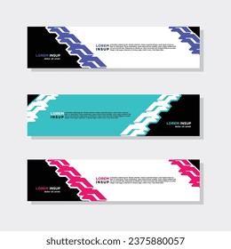 abstract modern collection of web banner template. Abstract geometric web design banner template isolated on dark grey background