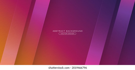 Abstract Modern Color Gradient Background. Trendy Simple Purple Pink And Orange Gradient Texture Template Design. Diagonal Dynamic Square Shape Element With Line And Shadow