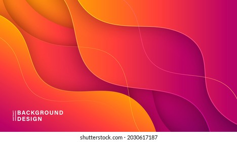 Resumen del fondo de degradado de color moderno con forma de olas y decoración de sombra. Diseño de elementos de degradado de fluido de color sencillo y moderno. Demanda para portada, afiche, sitio web, folleto, volante, banner