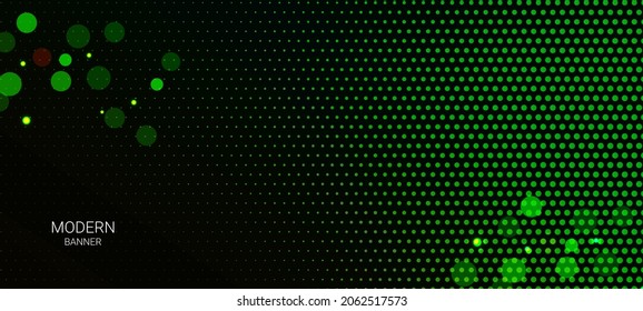 Abstract modern color gradient halftone pattern banner background vector