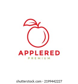 Abstract Modern Color Red Apple Fruit Logo