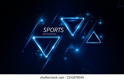 Abstract Modern colored poster for sports Light out technology and with neon triangles. Hitech communication concept innovation background,  vector design