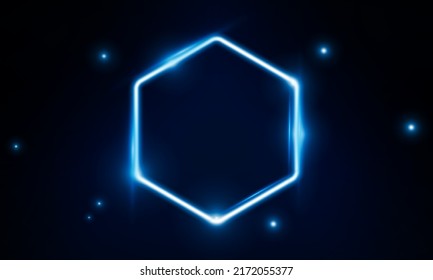 Abstract Modern colored poster for sports Light out technology and with neon hexagon and triangles. Hitech communication concept innovation background,  vector design