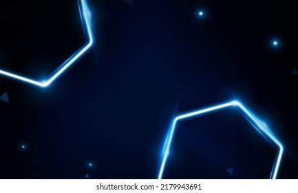 Abstract Modern colored poster for sports Light out technology and with neon hexagon and triangles. Hitech communication concept innovation background,  vector design