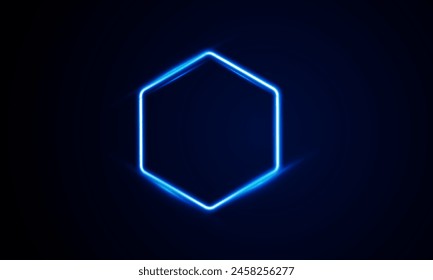 Abstract Modern colored poster for sports Light out technology and with neon hexagon and triangles. Hitech communication concept innovation background,  vector design