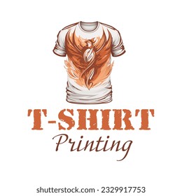 Abstract modern colored vector logo template of t-shirt printing. For typography, print, corporate identity, workshop, branding, factory, serigraphy, isolated on white  background.