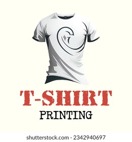 Abstract modern colored vector logo template of t-shirt printing. For typography, print, corporate identity, workshop, branding, factory, serigraphy, isolated on white  background.