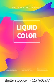 Abstract modern colorful background. Fluid bright color gradient. Minimal futuristic liquid shape design. Vector
