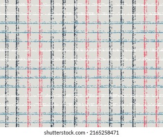 Abstract modern colorful checked pattern. Seamless plaid checked pattern on beige background.