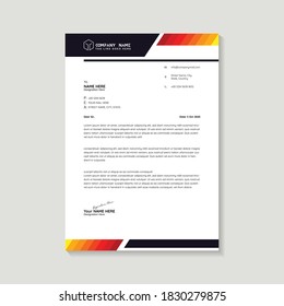 Abstract Modern Colorful Corporate Business Letterhead Design Template Vector Illustration