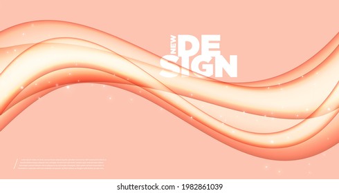 Abstract modern colorful flow background. Wave Liquid shape light pink color wallpaper for website, book cover, advertising, flyer, poster, banner etc. Vector illustration EPS10
