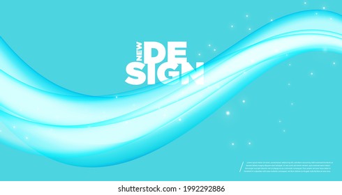 Abstract modern colorful flow background. Wave Liquid shape light blue color wallpaper for website, book cover, advertising, flyer, poster, banner etc. Vector illustration EPS10