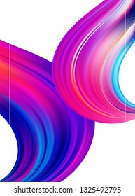 Abstract Modern colorful flow poster. Wave paint liquid shape on white background. 