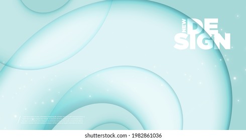 Abstract modern colorful foam flow background. Transparent wave liquid shape light blue color wallpaper for website, book cover, advertising, flyer, poster, banner etc. Vector illustration EPS10