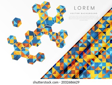 Abstract modern colorful geometric hexagon with copy space for text. You can use for ad, poster, template, business presentation. Vector illustration