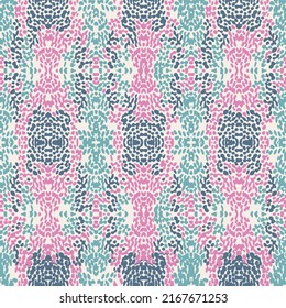 Abstract modern colorful geometric pattern. Seamless animal print texture pattern in blue, green and pink colors.
