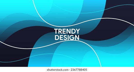 Abstract modern colorful gradient blue curve background