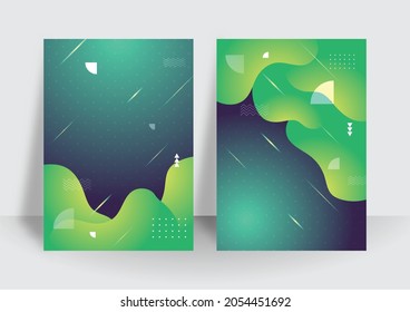 Resumen conjunto de recubrimientos de fondo futurista geométrico de gradiente colorido moderno