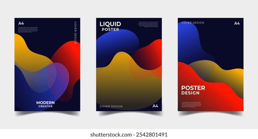 Abstract modern colorful gradient liquid poster or cover minimal template design