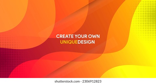 Abstract modern colorful gradient orange yellow curve background