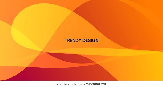 Abstract modern colorful gradient orange yellow curve background