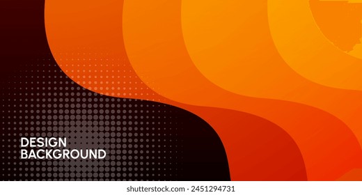Abstract modern colorful gradient orange yellow curve background