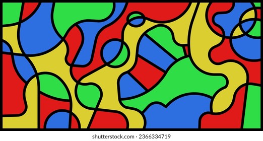 Abstract Modern Colorful Shaape With Line Backround