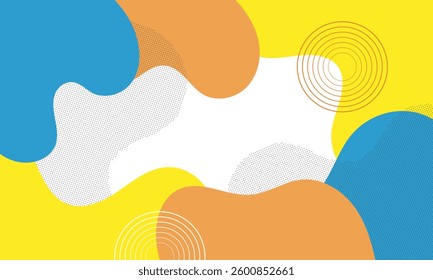 Abstract modern colorful wave pattern organic shape fluid template retro background