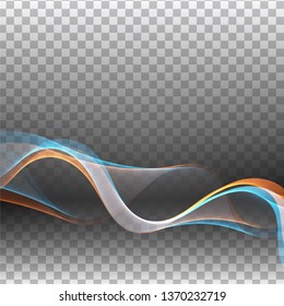 Abstract modern colorful wave transparent background vector