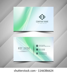 Abstract modern colorful wavy business card template