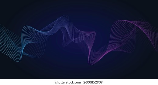 abstract modern colorful wavy line horizontal banner futuristic design background