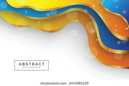 Abstract modern colourful liquid shape background, template for website, banner art, poster design, yellow and blue gradient wallpaper, vector illustration