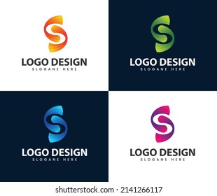 Abstract modern colourful s logo design