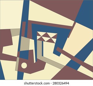 Abstract modern composition in blue color. Vector