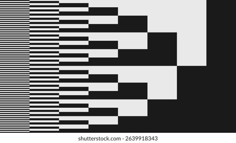 Abstract modern composition in brutalism style, Postmodern geometric ornament with simple shapes in black and white colors, bold aesthetic, graphic minimalist fractal rhythm