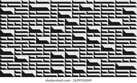 Abstract modern composition in brutalism style, Postmodern geometric ornament with simple shapes in monochrome colors, bold aesthetic, architectural pattern of modular tiles