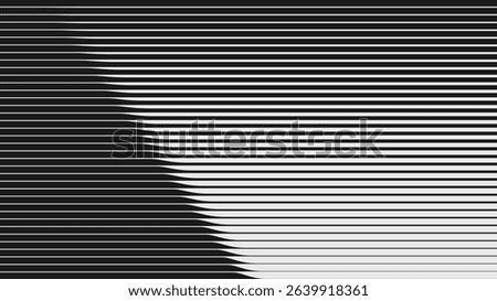 Abstract modern composition in brutalism style, Postmodern geometric ornament with simple shapes in monochrome colors, bold aesthetic, linear transition vector gradient, shape transformation