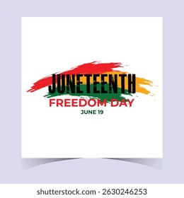 Composição abstrata e moderna de elementos da bandeira Juneteenth celebrando a liberdade e a força afro-americana.