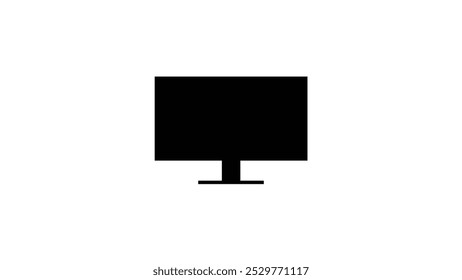 Abstract Modern computer monitor display with blank screen isolated on white background.