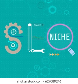 Abstract Modern Concept For Search Engine Optimization SEO Vector Background