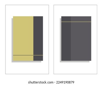 abstract modern contemporary art; set of grey and yellow rectangles and stripes; print wall art; minimal posters for a different areas